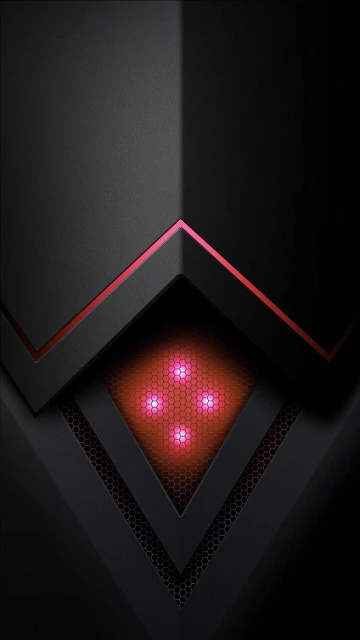 Black Red Geometric Wall Panel