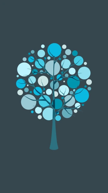 Blue Circle Tree Design