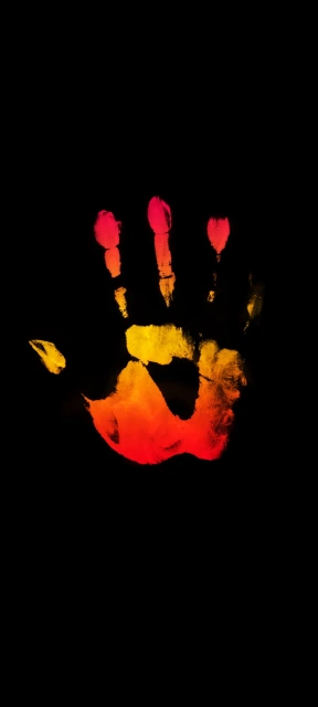 Colorful Handprint on Black