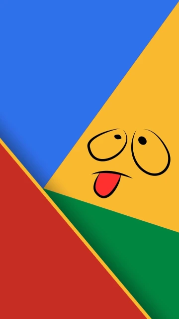 Colorful Triangle Emoji Face