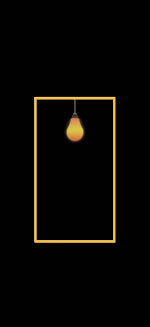 Glowing Light Bulb in Yellow Frame