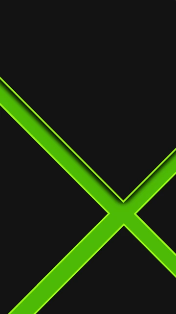 Green X on Black Background