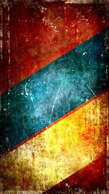 Grunge Red Blue Yellow Diagonal Stripes