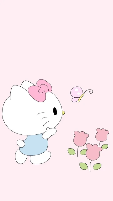 Hellokitty Withbutterfly Andflowers