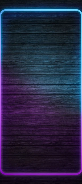 Neon Border on Wood Background