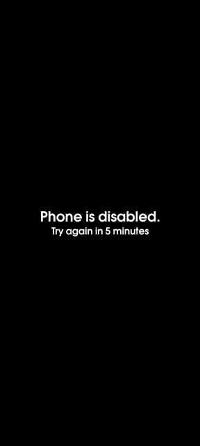 Phone Is Disabled Message
