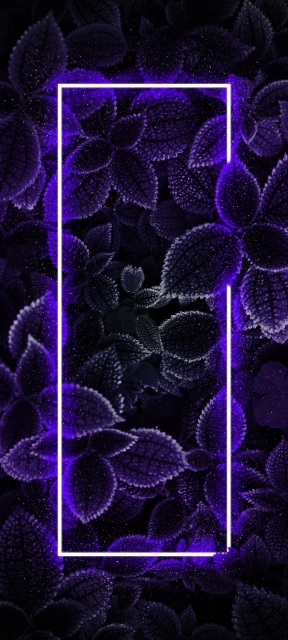 Purple Leaf Neon Frame