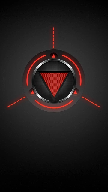 Red Glowing Triangle Interface Icon