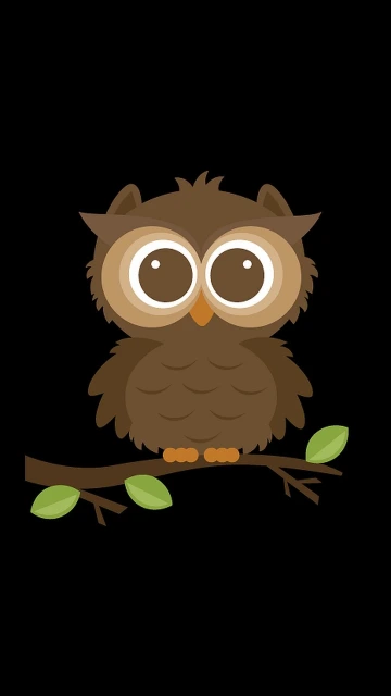 Cartoon Owl on a Branch
