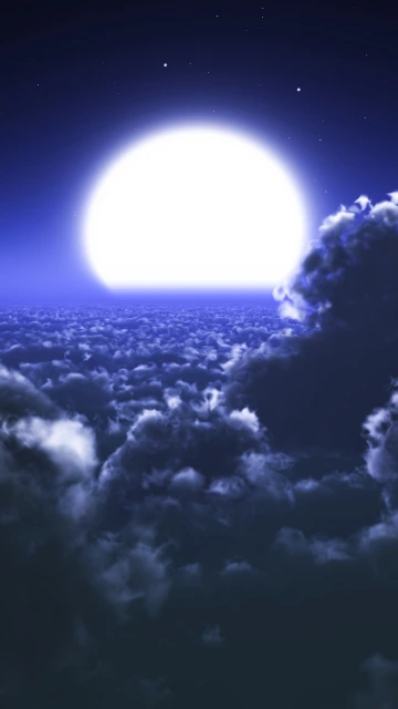 Clouds Moon Sky