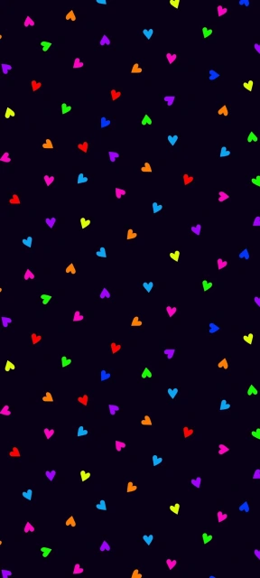 Colorful Hearts on Dark Background