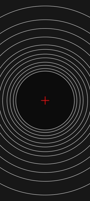 Concentric Circles With Red Crosshair