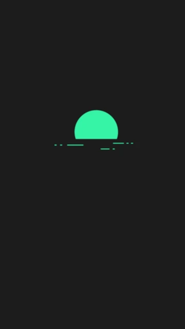 Green Sun on Black Background