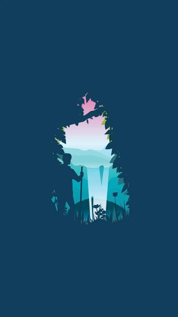 Hiker Through Forest