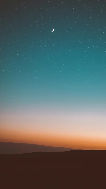 Moon Sky Stars Mountains