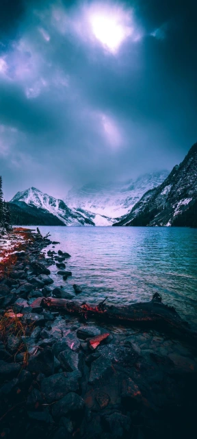 Moonlit Lake Mountains