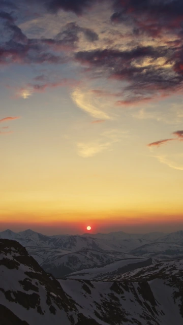 Mountains Cordillera Sky Sunset Sun Clouds