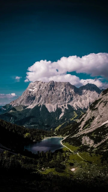 Mountains Lake Clouds