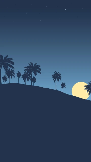 Night Landscape Minimal Background HD