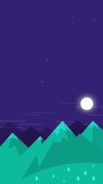 Night Mountains Moon
