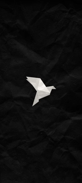 Origami Bird on Black Background