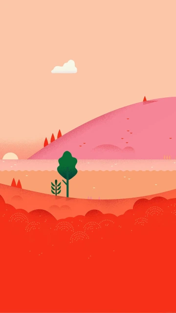 Pastel Landscape Illustration