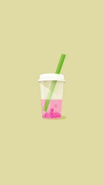 Pink Bubble Tea Cup
