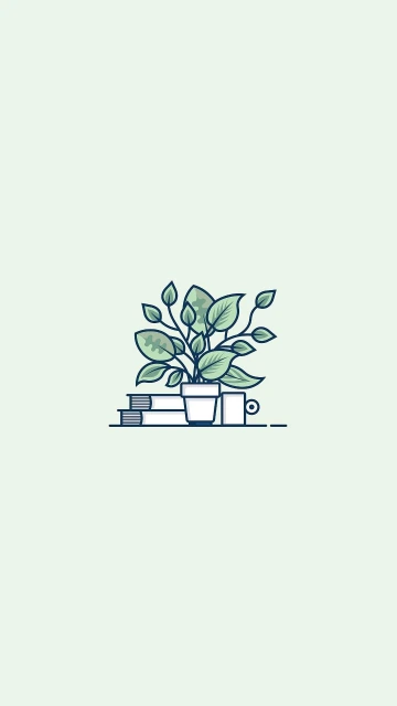 Plant on Books Illustration