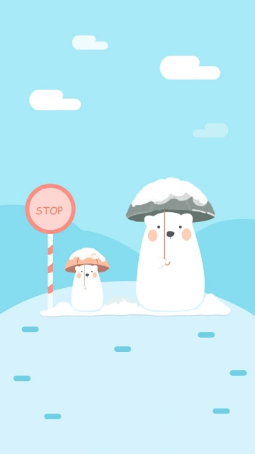 Polar Bears With Umbrellas