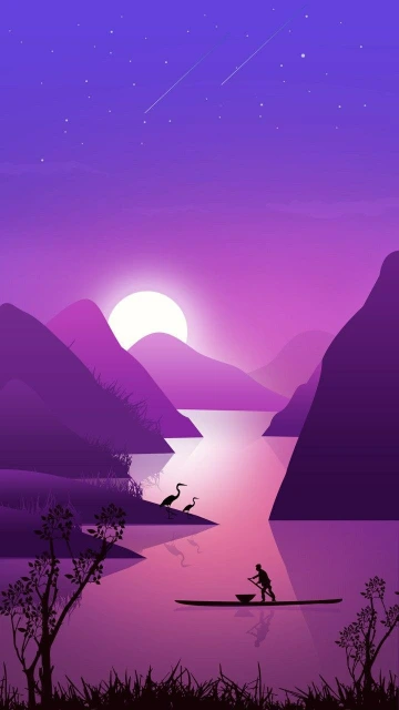 Purple Sunset Landscape
