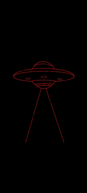 Red Ufo With Beams