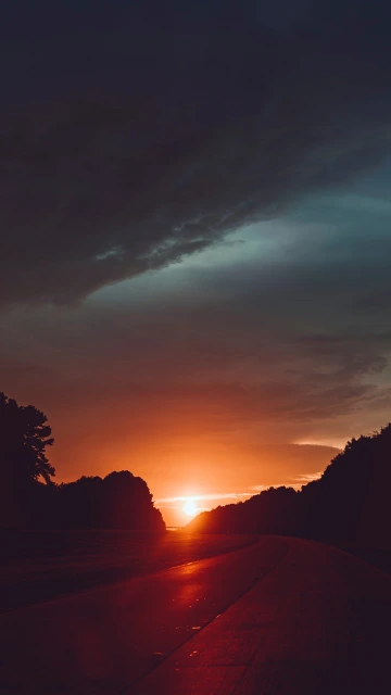 Road Sunset Sky