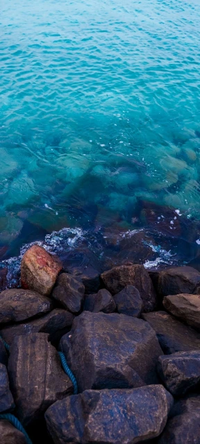 Rocks and Blue Water
