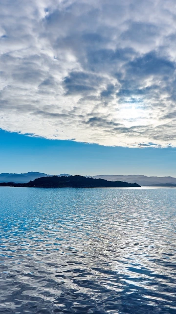 Sea Mountains Sky Clouds