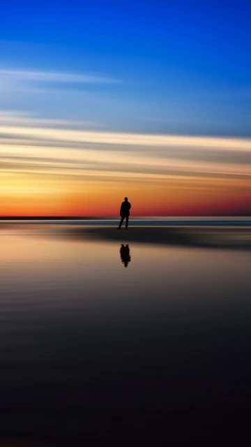 Silhouette Sea Evening