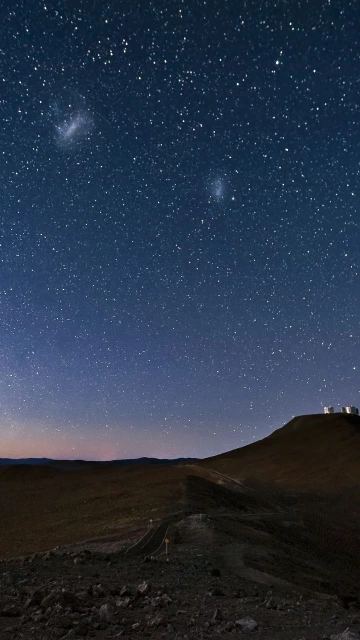 Sky Constellations Night Desert Mountain