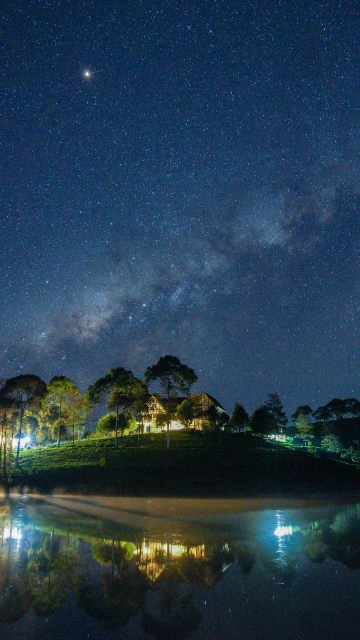 Starry Sky Milky Way Lake