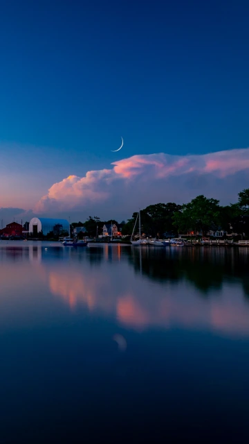Sunset Lake Moon