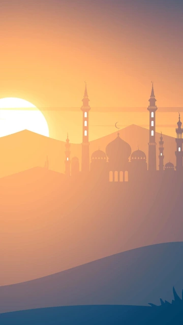 Sunset Mosque Silhouette