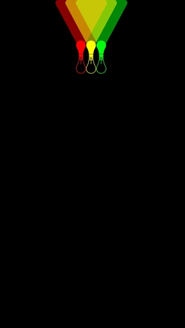 Three Colored Light Bulbs