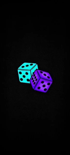 Two Dice Cyan and Purple