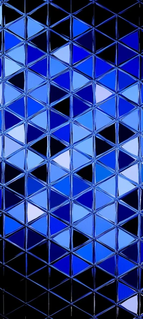 Blue geometric triangular pattern