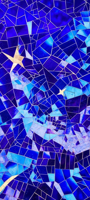Blue mosaic stars