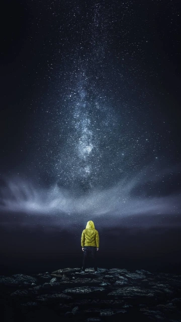 Man Starry Sky Stars Night