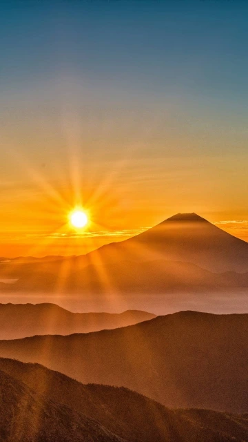 Mount Fuji Japan Sun