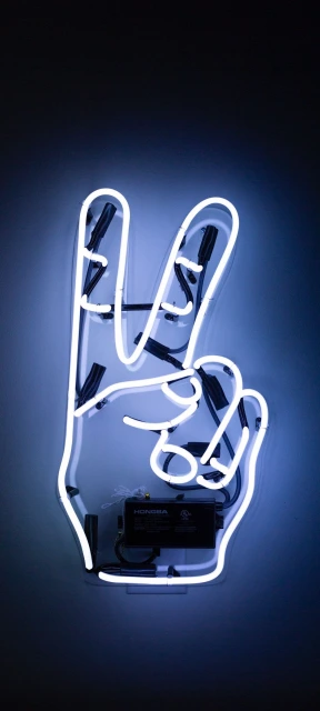 Neon peace sign