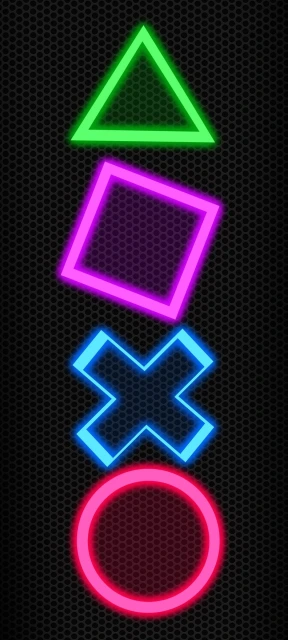Neon PlayStation Buttons