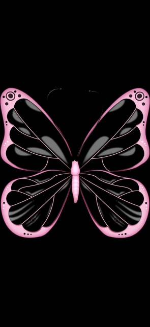 Pink and black butterfly wallpaper