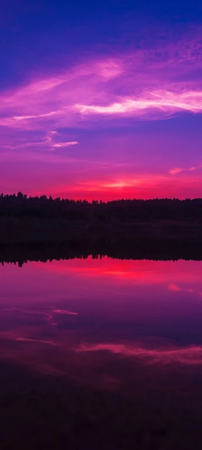 Purple Sunset Lake Reflection