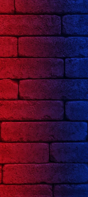 Red and Blue Brick Wall